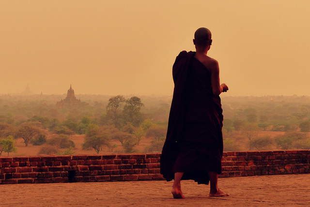A Buddhist Monk in Bagan, Myanmar. Photograph by Martin Pilkington via Flickr