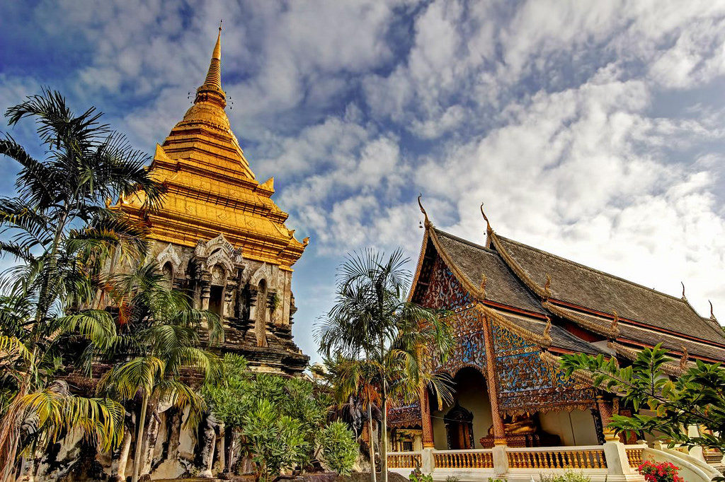 Chedi of Wat Chiang Man, Chiang Mai, Thailand.